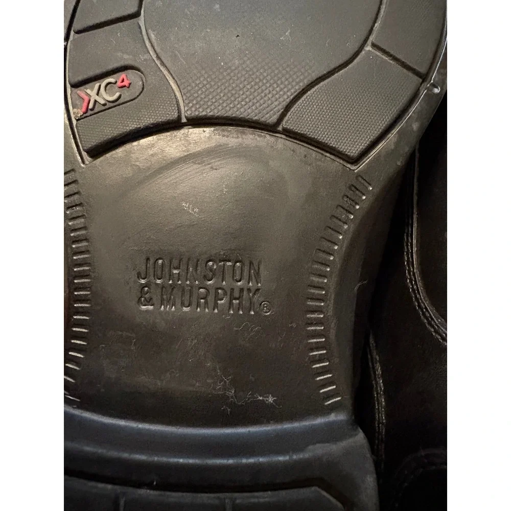 Johnston & Murphy XC4 Mens Black Leather Cap Toe Waterproof Dress Shoes 10.5 M